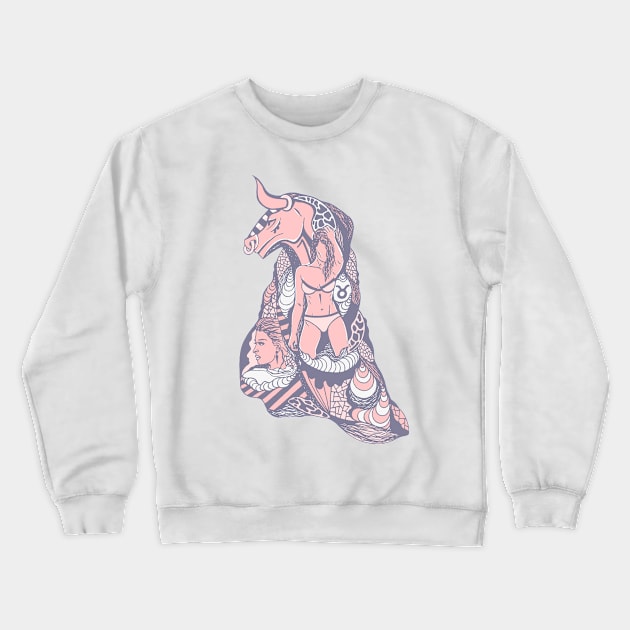 Npink Her Taurus Crewneck Sweatshirt by kenallouis